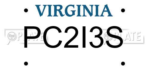 PC2I3S Virginia License Plate