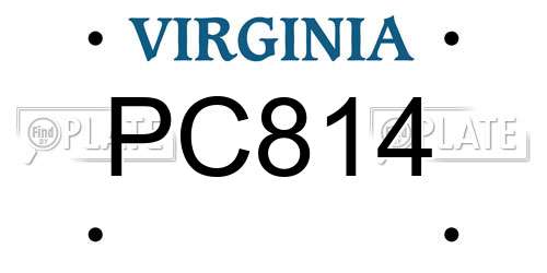 PC814 Virginia License Plate