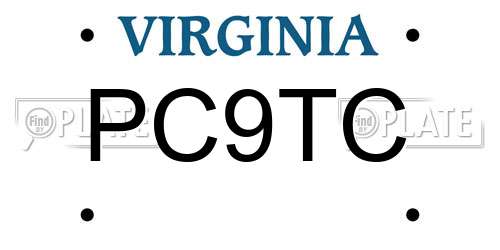 PC9TC Virginia License Plate