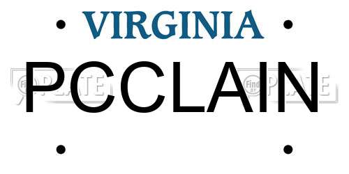 PCCLAIN Virginia License Plate