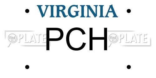 PCH Virginia License Plate