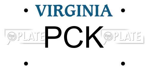 PCK Virginia License Plate