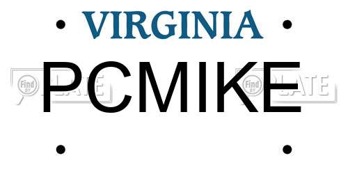 PCMIKE Virginia License Plate