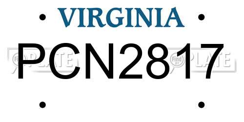 PCN2817 Virginia License Plate