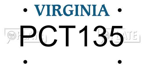 PCT135 Virginia License Plate