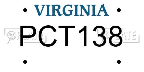 PCT138 Virginia License Plate