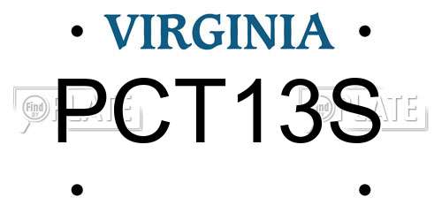 PCT13S Virginia License Plate