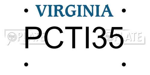 PCTI35 Virginia License Plate