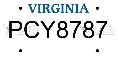 PCY8787 Virginia License Plate