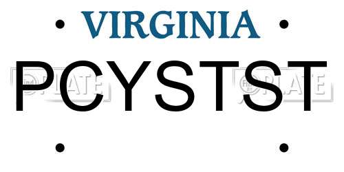 PCYSTST Virginia License Plate