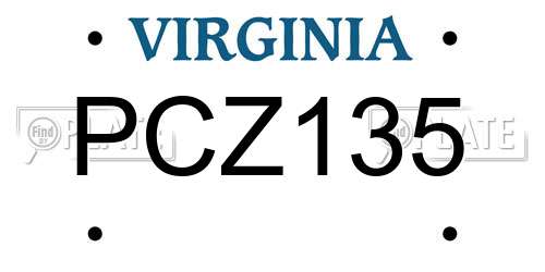 PCZ135 Virginia License Plate