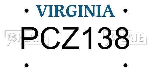 PCZ138 Virginia License Plate