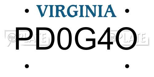PD0G4O Virginia License Plate