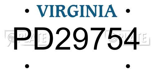 PD29754 Virginia License Plate