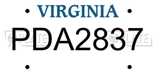 PDA2837 Virginia License Plate