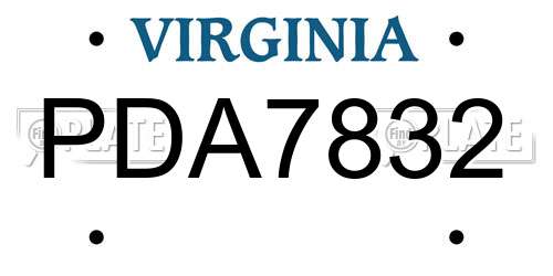 PDA7832 Virginia License Plate