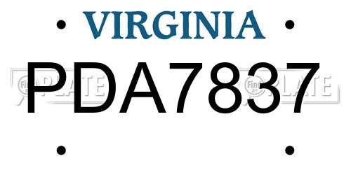 PDA7837 Virginia License Plate