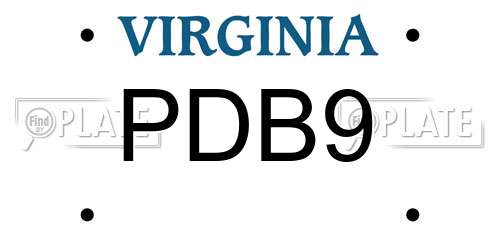 PDB9 Virginia License Plate