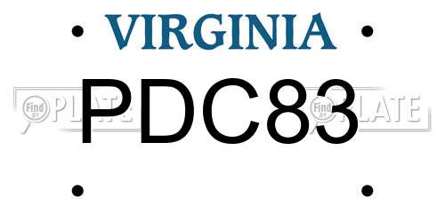 PDC83 Virginia License Plate