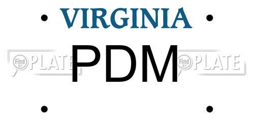 PDM Virginia License Plate
