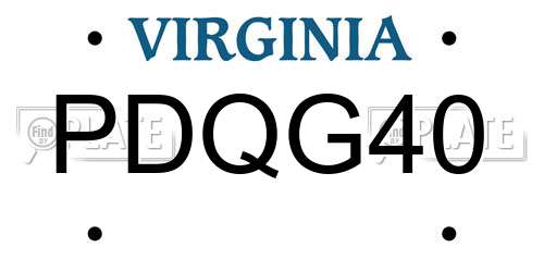 PDQG40 Virginia License Plate