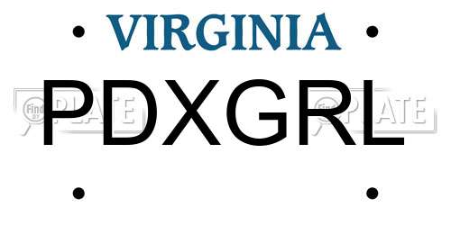 PDXGRL Virginia License Plate