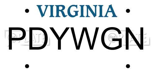 PDYWGN Virginia License Plate