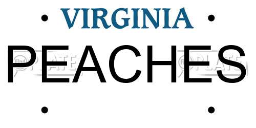 PEACHES Virginia License Plate