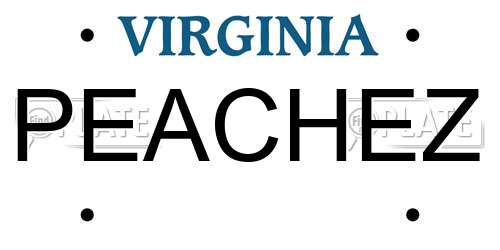 PEACHEZ Virginia License Plate