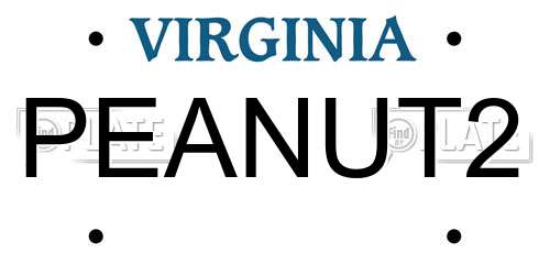 PEANUT2 Virginia License Plate