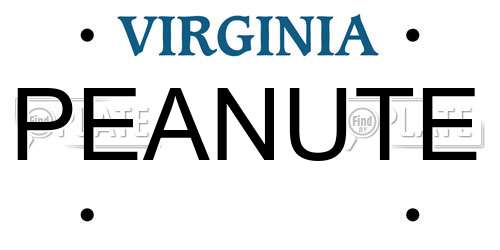 PEANUTE Virginia License Plate