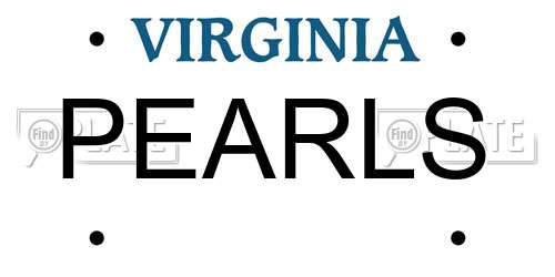 PEARLS Virginia License Plate