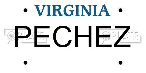 PECHEZ Virginia License Plate