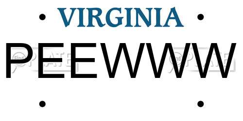 PEEWWW Virginia License Plate