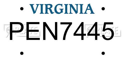PEN7445 Virginia License Plate