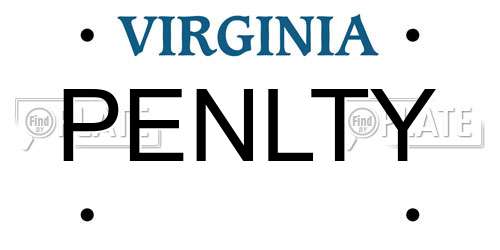 PENLTY Virginia License Plate