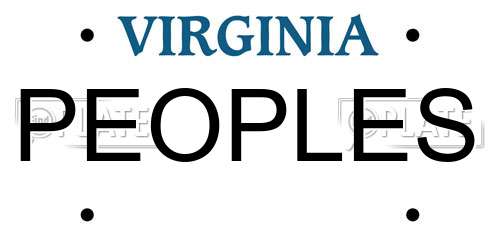 PEOPLES Virginia License Plate