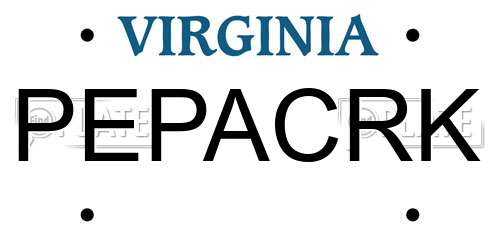 PEPACRK Virginia License Plate