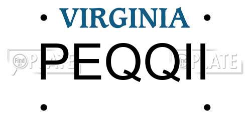 PEQQII Virginia License Plate