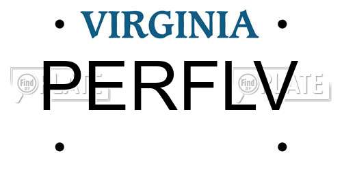PERFLV Virginia License Plate