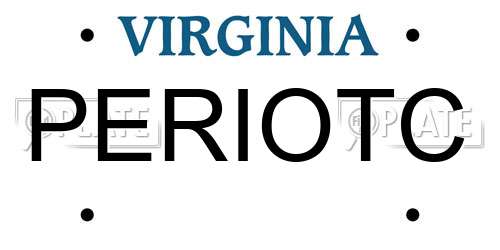 PERIOTC Virginia License Plate
