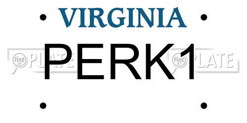 PERK1 Virginia License Plate