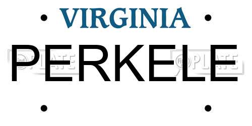 PERKELE Virginia License Plate