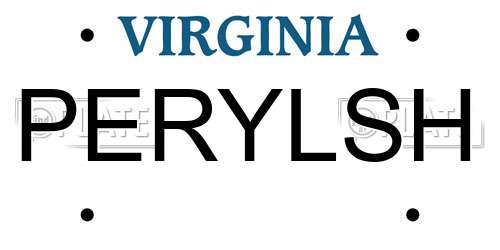PERYLSH Virginia License Plate