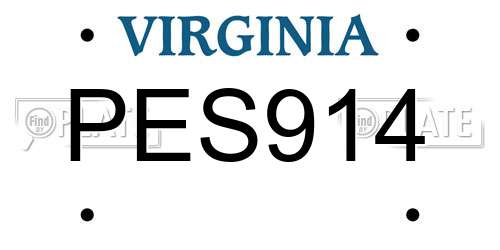 PES914 Virginia License Plate