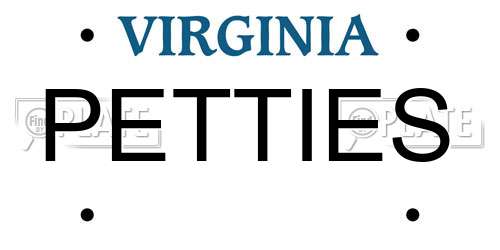 PETTIES Virginia License Plate