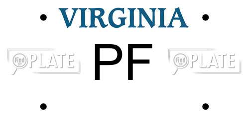 PF Virginia License Plate