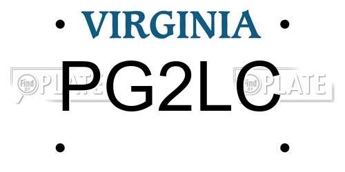 PG2LC Virginia License Plate
