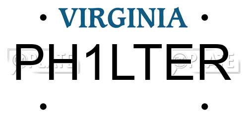 PH1LTER Virginia License Plate