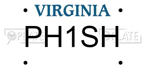 PH1SH Virginia License Plate